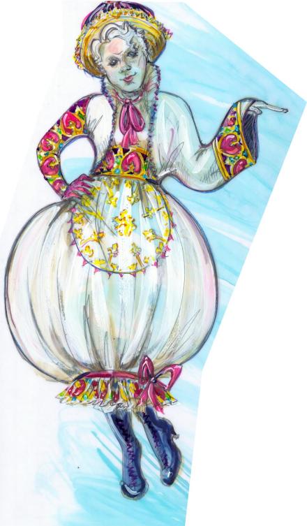 Beauty and the Beast costume renderings by Ann Hould-Ward.