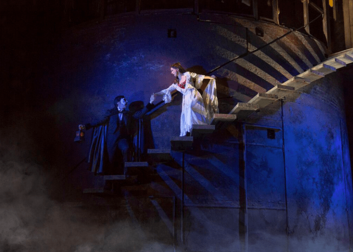 Chris Mann as The Phantom and Katie Travis as Christine Daaé. Photo by Matthew Murphy.